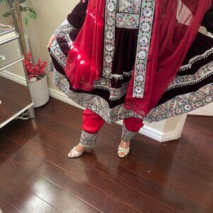 Brand New Burgundy Afghan Dress